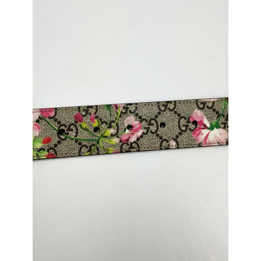 Size 115/46 - Gucci Floral Print Leather Belt - Picture 5 of 6